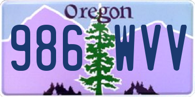 OR license plate 986WVV