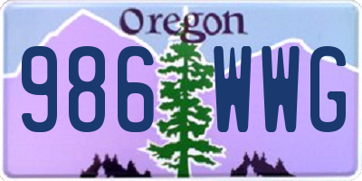 OR license plate 986WWG