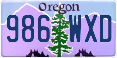 OR license plate 986WXD
