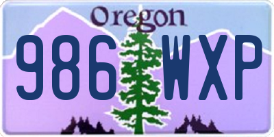 OR license plate 986WXP