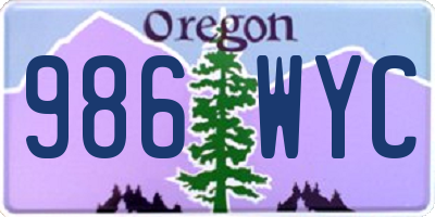 OR license plate 986WYC
