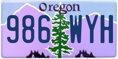 OR license plate 986WYH