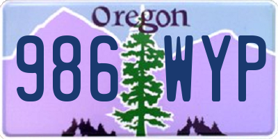 OR license plate 986WYP