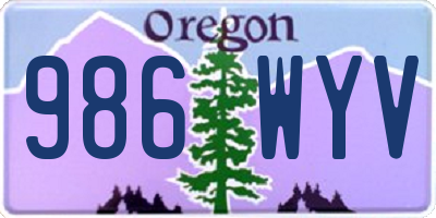OR license plate 986WYV