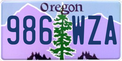 OR license plate 986WZA