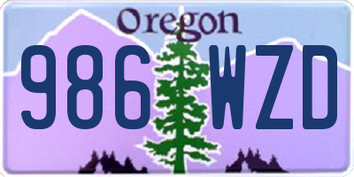 OR license plate 986WZD