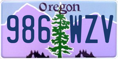 OR license plate 986WZV