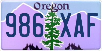 OR license plate 986XAF