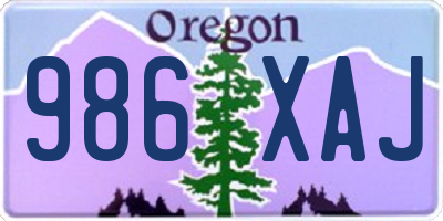 OR license plate 986XAJ