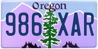 OR license plate 986XAR