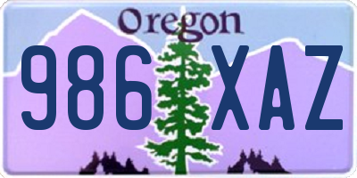 OR license plate 986XAZ