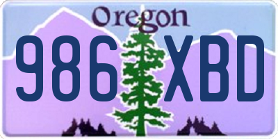 OR license plate 986XBD