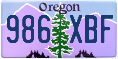 OR license plate 986XBF