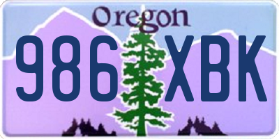 OR license plate 986XBK