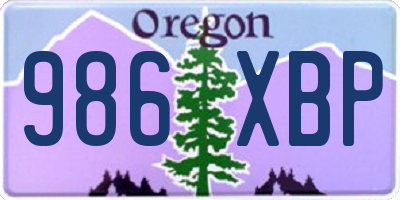 OR license plate 986XBP
