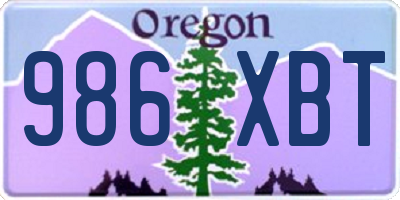 OR license plate 986XBT