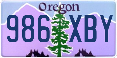 OR license plate 986XBY