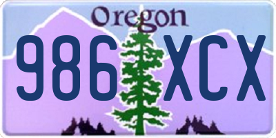 OR license plate 986XCX