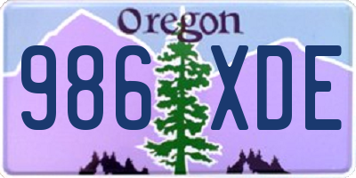 OR license plate 986XDE