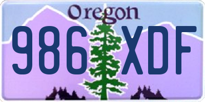 OR license plate 986XDF