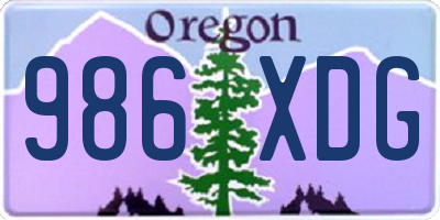 OR license plate 986XDG