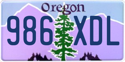 OR license plate 986XDL