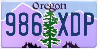 OR license plate 986XDP
