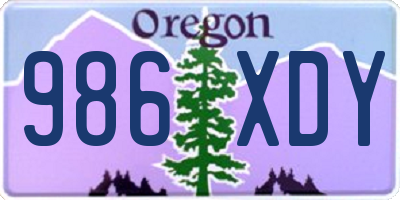 OR license plate 986XDY