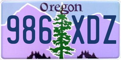 OR license plate 986XDZ