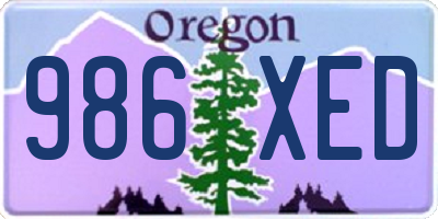 OR license plate 986XED