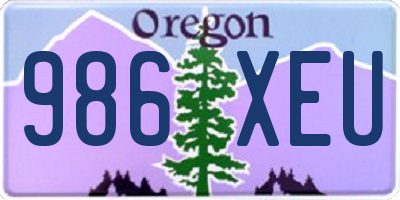 OR license plate 986XEU