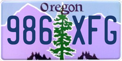 OR license plate 986XFG