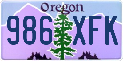 OR license plate 986XFK