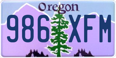 OR license plate 986XFM