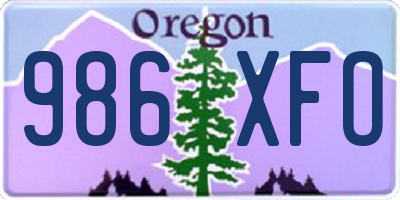 OR license plate 986XFO
