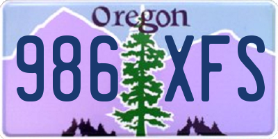 OR license plate 986XFS