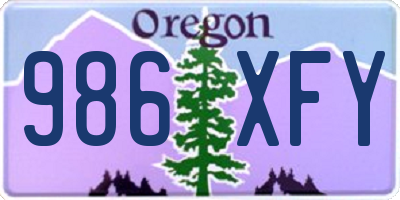 OR license plate 986XFY