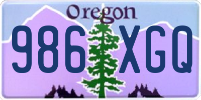 OR license plate 986XGQ
