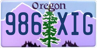 OR license plate 986XIG