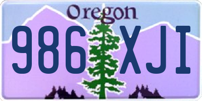 OR license plate 986XJI