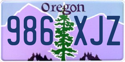 OR license plate 986XJZ