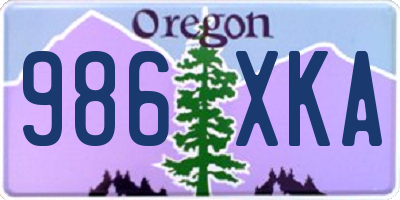 OR license plate 986XKA
