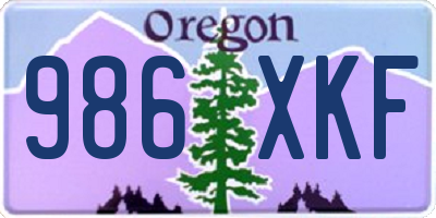 OR license plate 986XKF