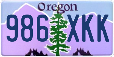 OR license plate 986XKK