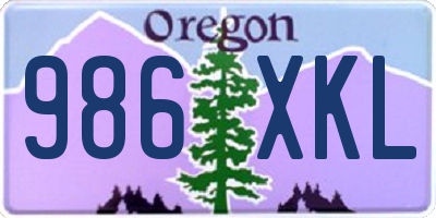 OR license plate 986XKL