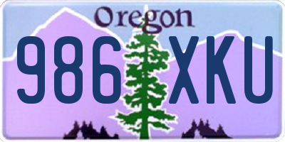 OR license plate 986XKU