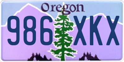 OR license plate 986XKX