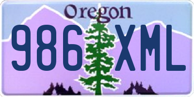 OR license plate 986XML