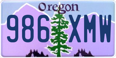 OR license plate 986XMW