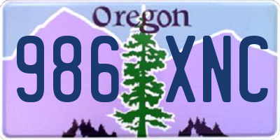 OR license plate 986XNC